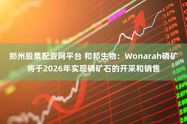 郑州股票配资网平台 和邦生物：Wonarah磷矿将于2026年实现磷矿石的开采和销售